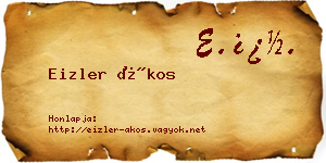 Eizler Ákos névjegykártya